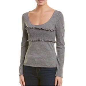 Cinq a Sept Leandre Long Sleeve Top Gray L